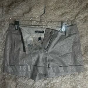 Express silver slack shorts size 4